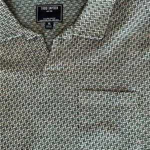 Todd Snyder XL Italian knit polo in Dark Peacock